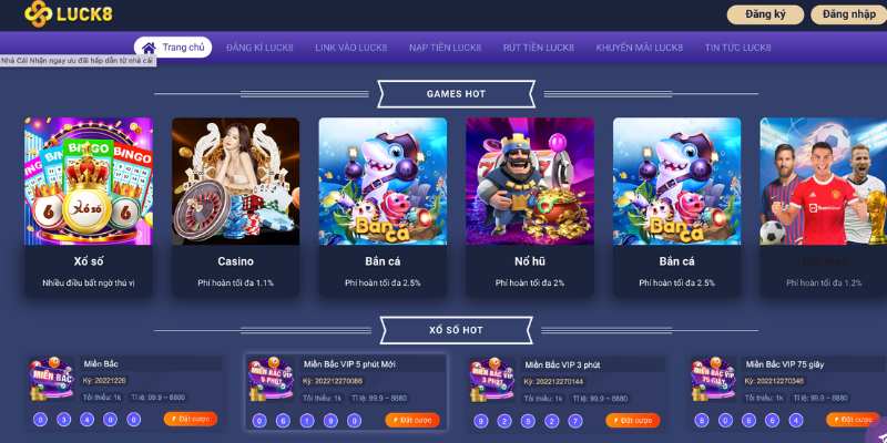 Luck8 sở hữu kho game đồ sộ nhất Châu Á